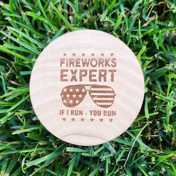 Laser Engraved Magnetic Bottle Opener - "Fireworks Expert" - Picture 4 of 7